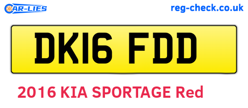 DK16FDD are the vehicle registration plates.