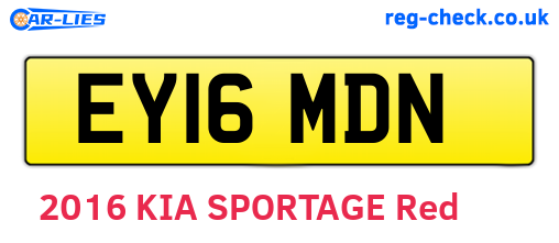 EY16MDN are the vehicle registration plates.