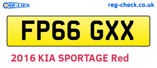 FP66GXX are the vehicle registration plates.