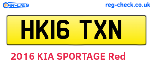 HK16TXN are the vehicle registration plates.
