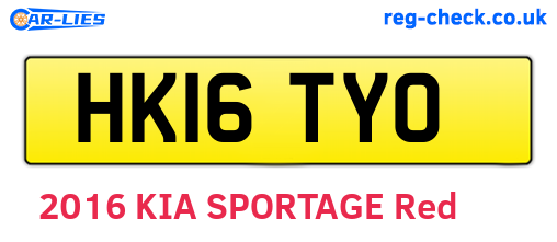 HK16TYO are the vehicle registration plates.