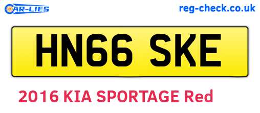 HN66SKE are the vehicle registration plates.