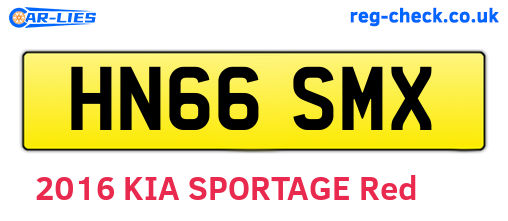 HN66SMX are the vehicle registration plates.