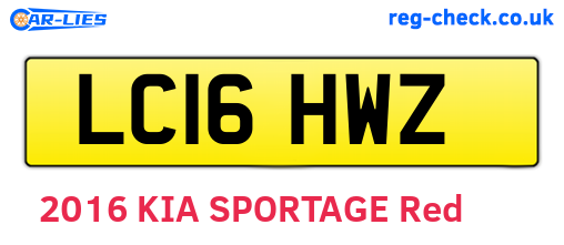 LC16HWZ are the vehicle registration plates.
