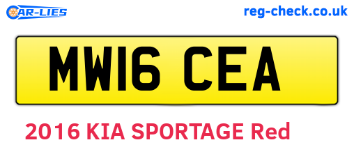 MW16CEA are the vehicle registration plates.