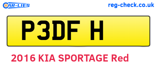 P3DFH are the vehicle registration plates.