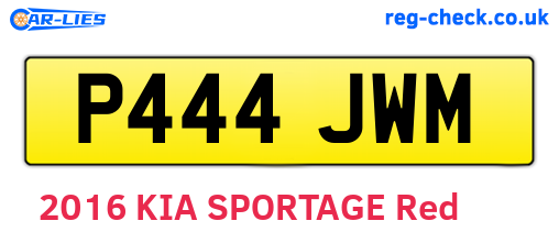 P444JWM are the vehicle registration plates.