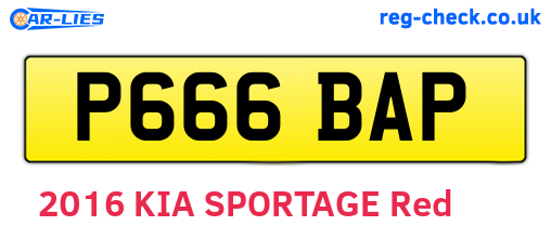 P666BAP are the vehicle registration plates.