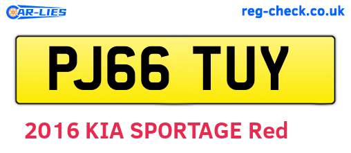 PJ66TUY are the vehicle registration plates.