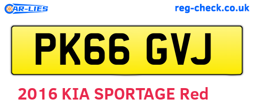 PK66GVJ are the vehicle registration plates.