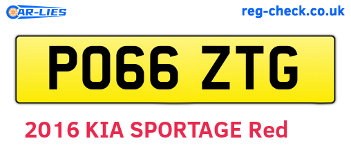 PO66ZTG are the vehicle registration plates.