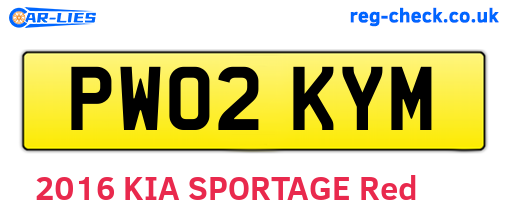 PW02KYM are the vehicle registration plates.
