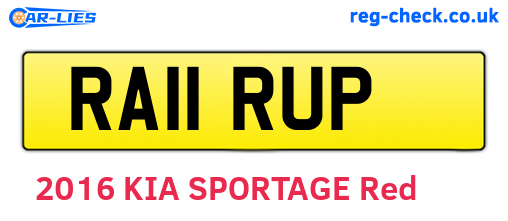 RA11RUP are the vehicle registration plates.