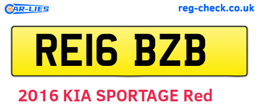 RE16BZB are the vehicle registration plates.