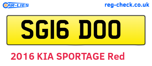 SG16DOO are the vehicle registration plates.