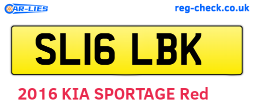 SL16LBK are the vehicle registration plates.