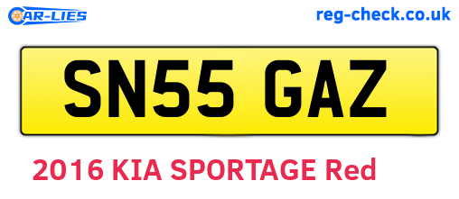 SN55GAZ are the vehicle registration plates.