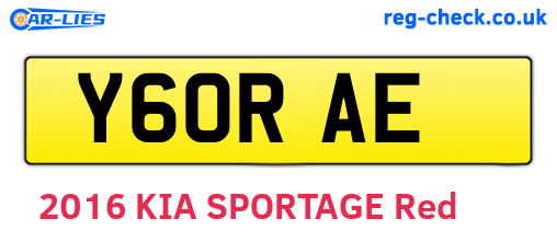 Y60RAE are the vehicle registration plates.