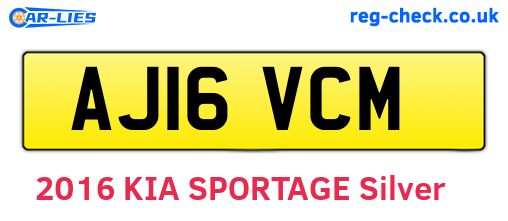 AJ16VCM are the vehicle registration plates.