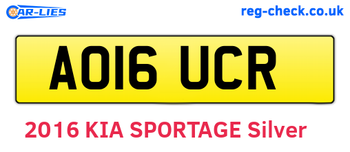 AO16UCR are the vehicle registration plates.