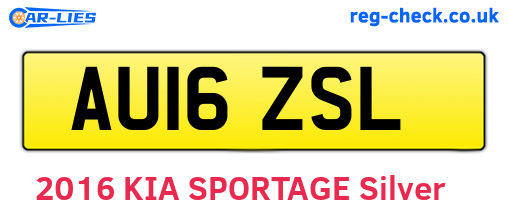 AU16ZSL are the vehicle registration plates.