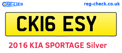 CK16ESY are the vehicle registration plates.