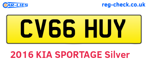 CV66HUY are the vehicle registration plates.
