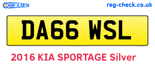 DA66WSL are the vehicle registration plates.