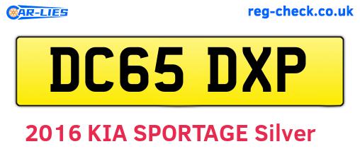 DC65DXP are the vehicle registration plates.