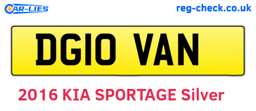 DG10VAN are the vehicle registration plates.
