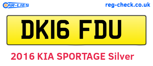 DK16FDU are the vehicle registration plates.