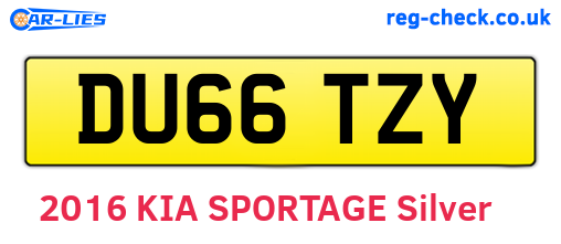 DU66TZY are the vehicle registration plates.