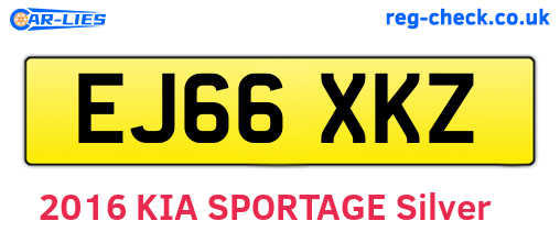 EJ66XKZ are the vehicle registration plates.