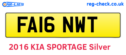 FA16NWT are the vehicle registration plates.