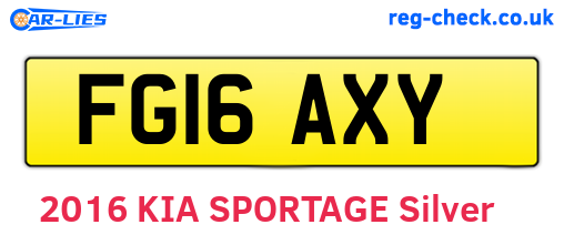 FG16AXY are the vehicle registration plates.