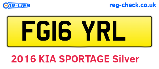 FG16YRL are the vehicle registration plates.