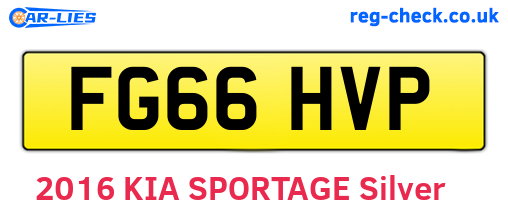 FG66HVP are the vehicle registration plates.