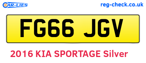 FG66JGV are the vehicle registration plates.
