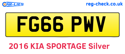 FG66PWV are the vehicle registration plates.