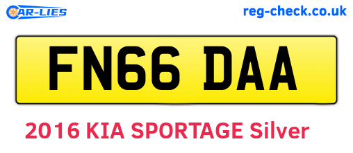 FN66DAA are the vehicle registration plates.
