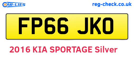 FP66JKO are the vehicle registration plates.