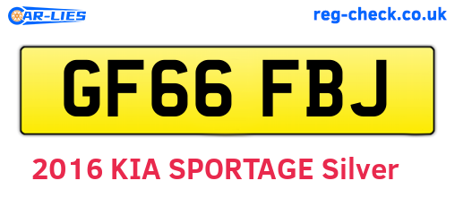 GF66FBJ are the vehicle registration plates.