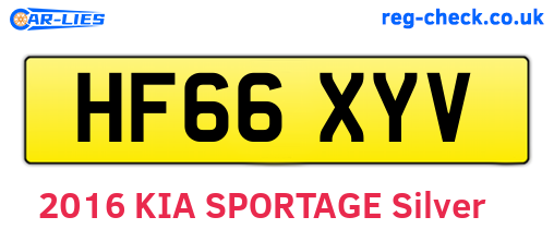 HF66XYV are the vehicle registration plates.