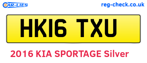 HK16TXU are the vehicle registration plates.