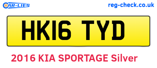 HK16TYD are the vehicle registration plates.