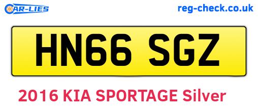 HN66SGZ are the vehicle registration plates.