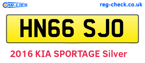 HN66SJO are the vehicle registration plates.