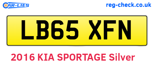 LB65XFN are the vehicle registration plates.