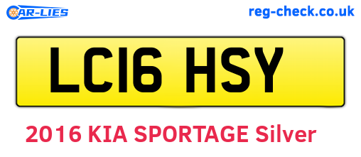 LC16HSY are the vehicle registration plates.