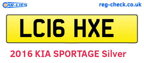 LC16HXE are the vehicle registration plates.